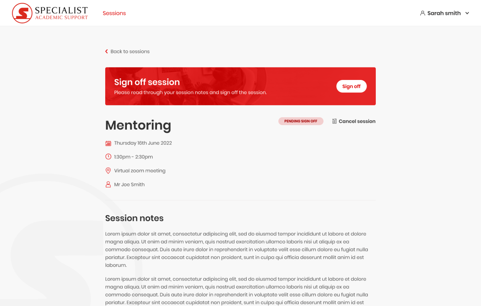 Screenshot of desktop device