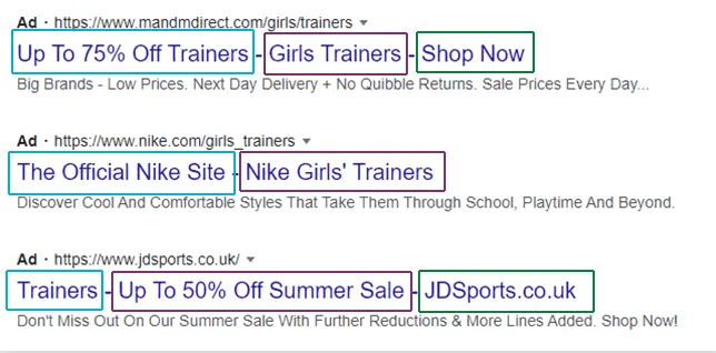 Example of adverts