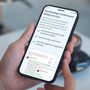 Capstone Editing website mockup