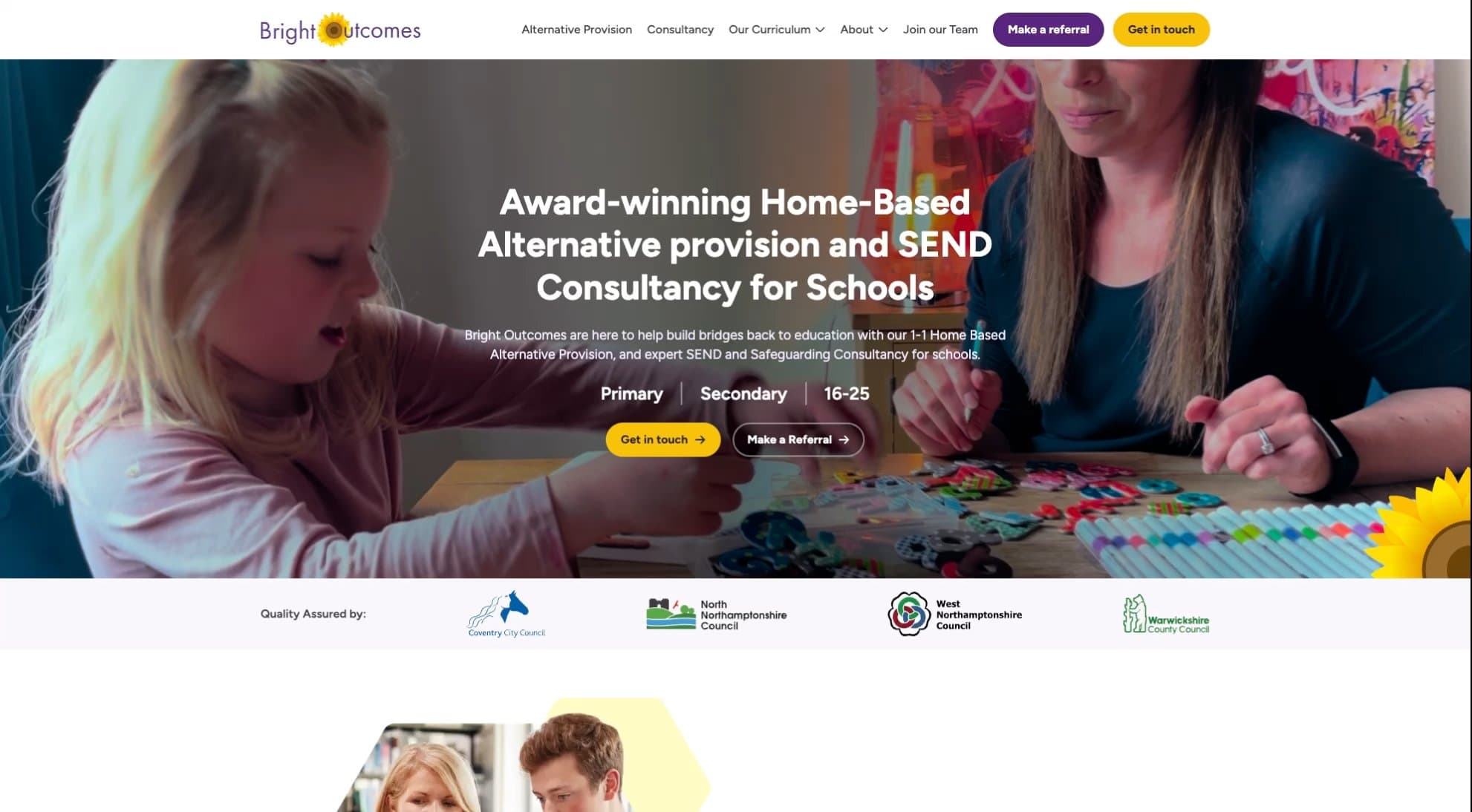 Video of Bright Outcomes homepage