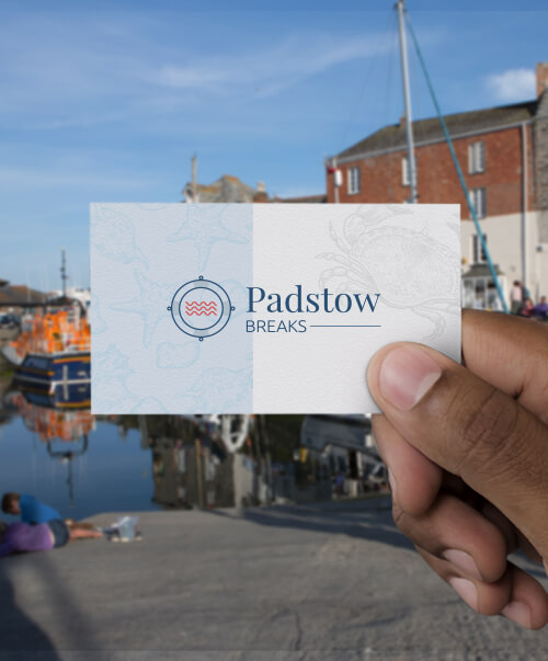 Example of a business card in a hand