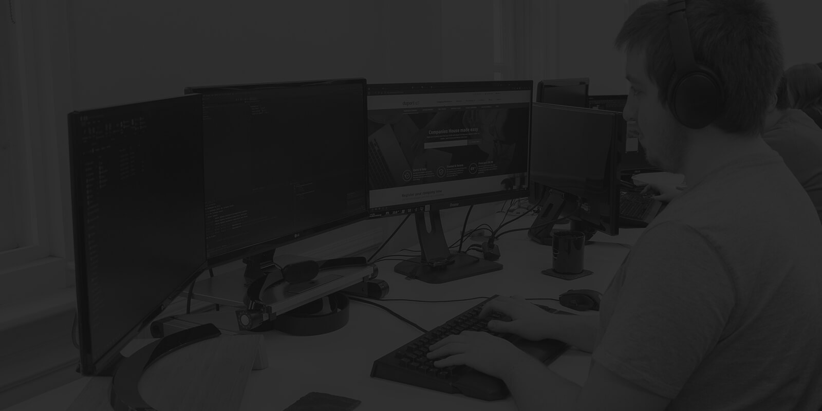 Developer working at desk