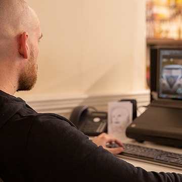 Web designer working in Photoshop