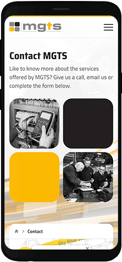 MGTS hero on a mobile device