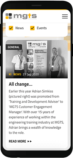 MGTS news and events on a mobile device