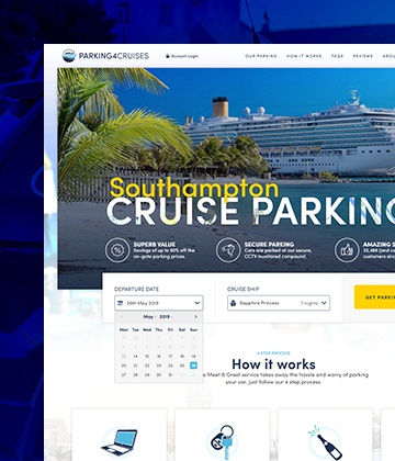 Screenshot of the Parking4Cruises website