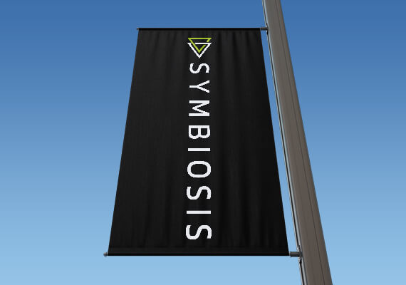 Symbiosis logo on a banner