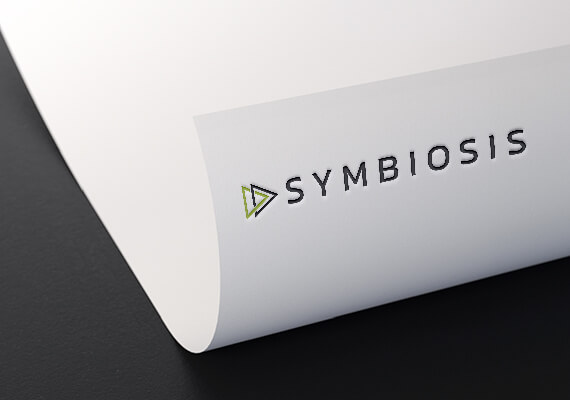 Symbiosis logo embossed on paper