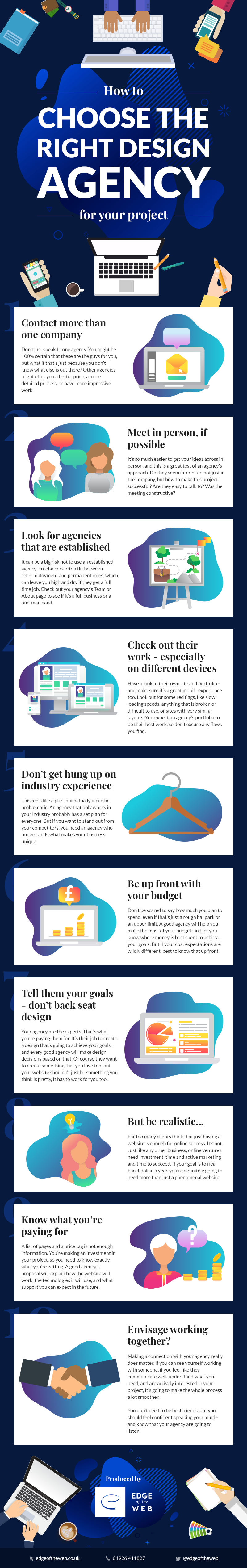 How to choose a web design agency infographic