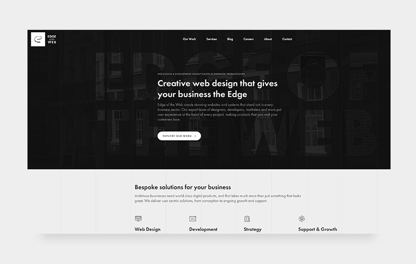 Black and white web design