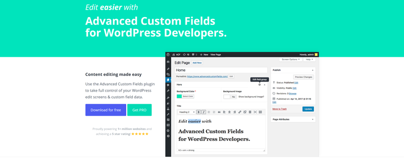 Advanced custom fields Wordpress plugin