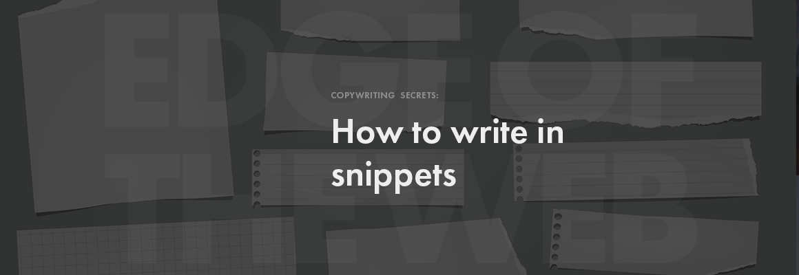 Copywriting in snippets