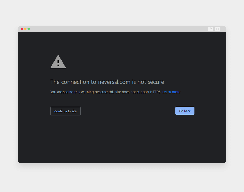 Browser SSL warning
