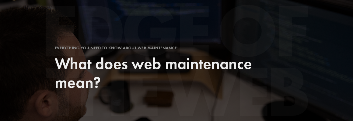 What does web maintenance mean