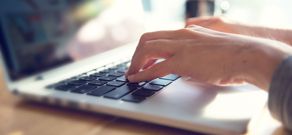 Hands typing